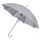 Зонт-трость с пластиковой ручкой "под алюминий" "Silver", полуавтомат; серый; D=103 см;