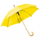 Зонт-трость с деревянной ручкой, полуавтомат; желтый; D=103 см, L=90см; 100% полиэстер